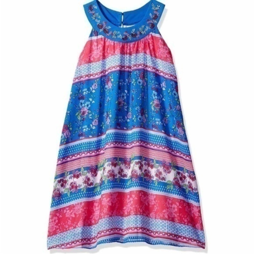 Floral Trapeze Dress NWT Size L (14) Blush By Us Angels